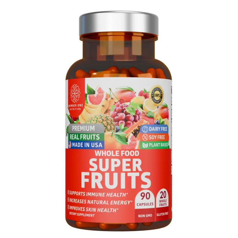 Whole Food Super Fruits Capsules - White Background